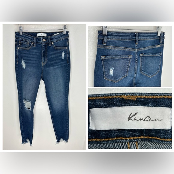 KanCan Ankle Skinny Jeans Size 5/26 KC8567D Stretch Distressed‎ Denim 27x26.5 - Picture 1 of 15